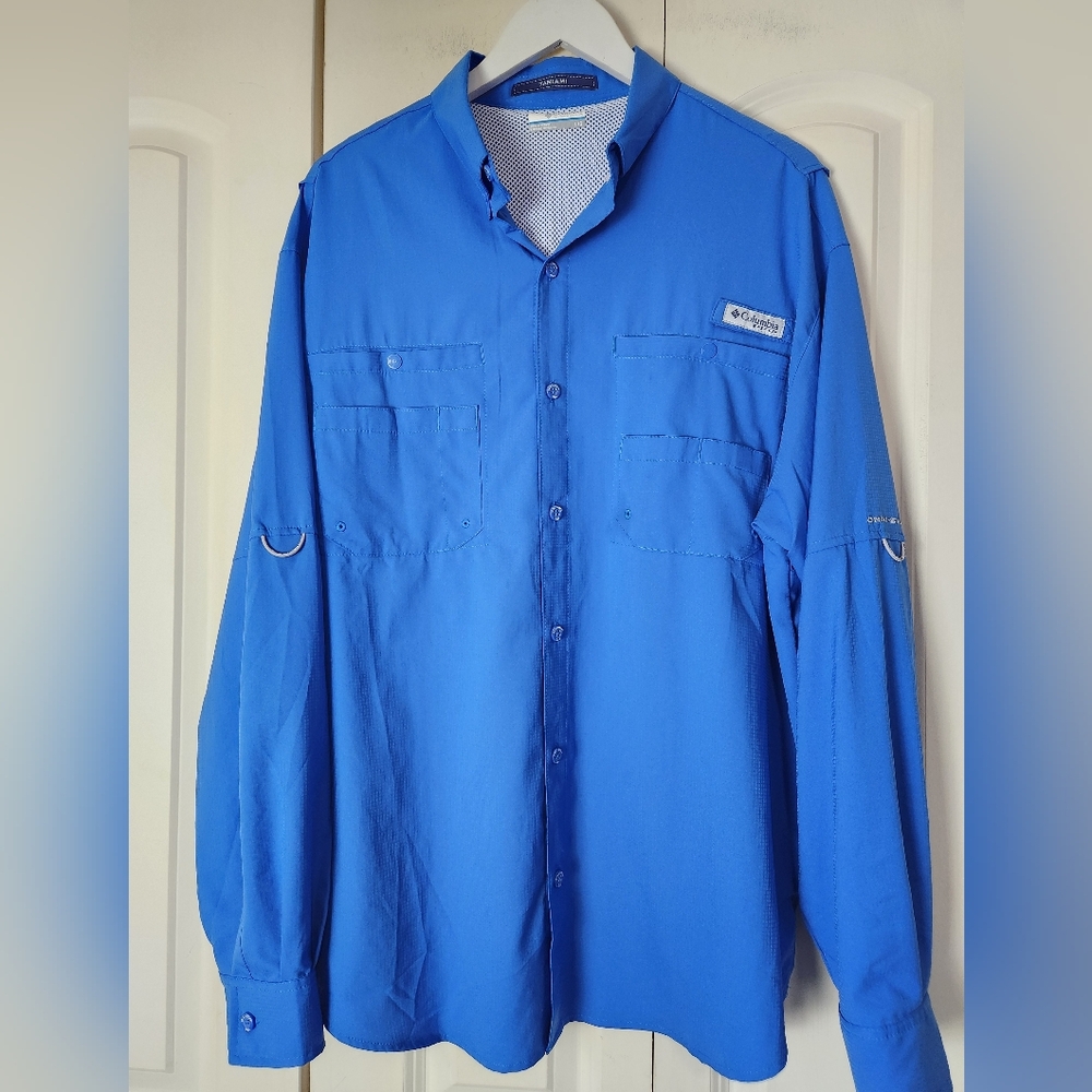 Columbia PFG Tamiami Outdoor Omni Shade Long Sleeve Vented Fishing Shirt L